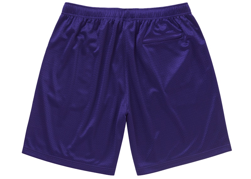 Order Supreme小标宽松网眼短裤 (SS25) 紫色