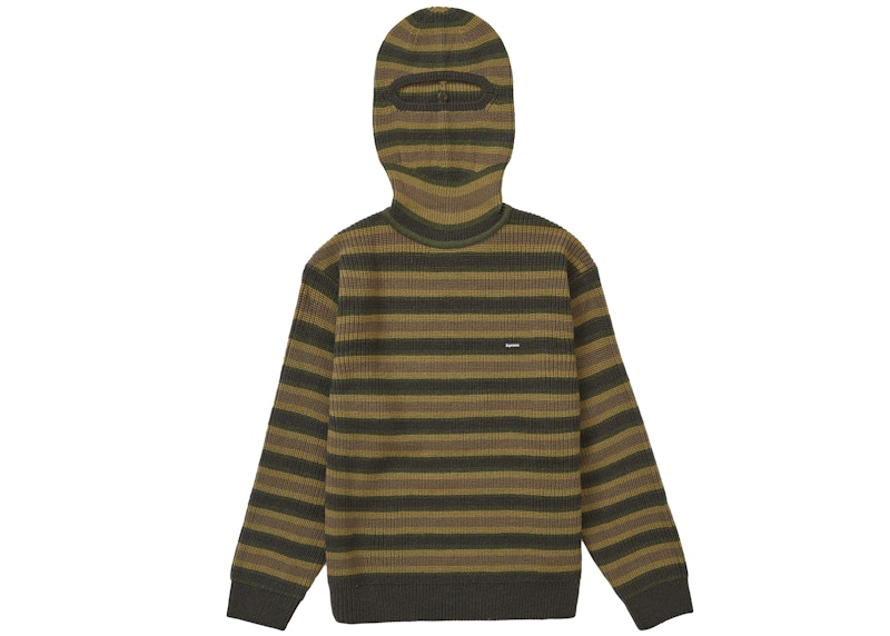 Supreme Small Box Balaclava/Turtleneck Sweater Olive Stripe