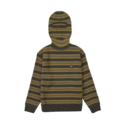 Supreme Small Box Balaclava/Turtleneck Sweater Olive Stripe