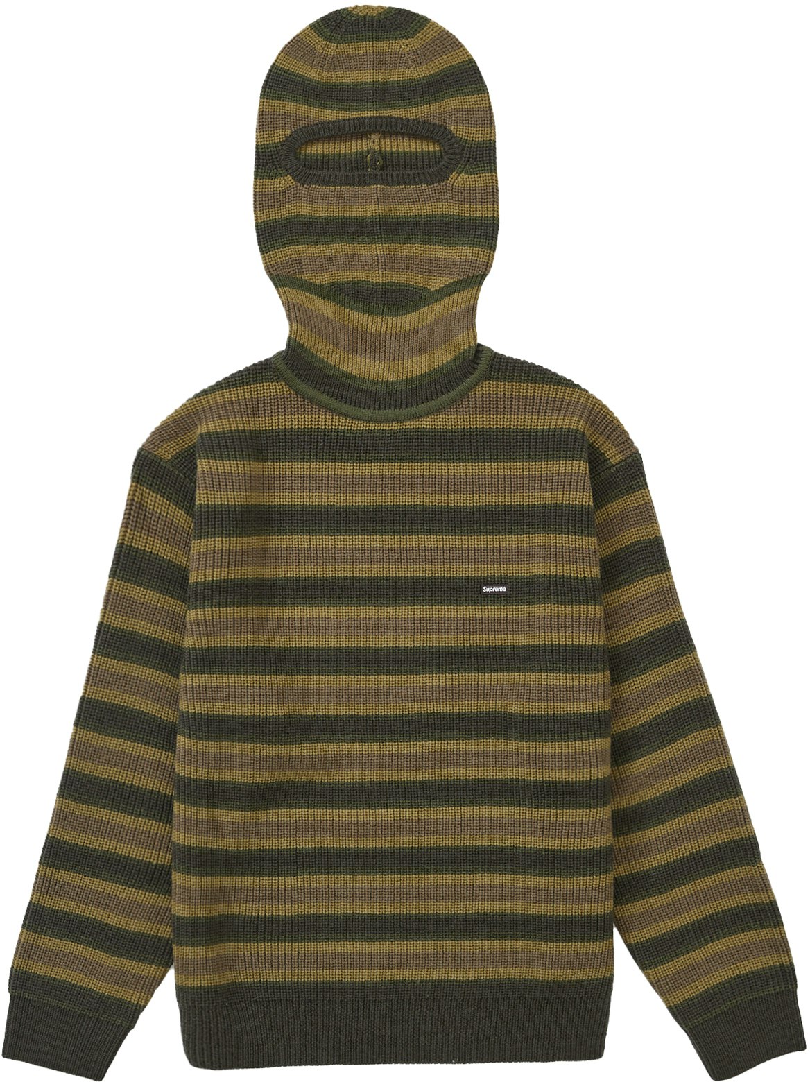 Supreme Small Box Balaclava/Turtleneck Sweater Olive Stripe ...