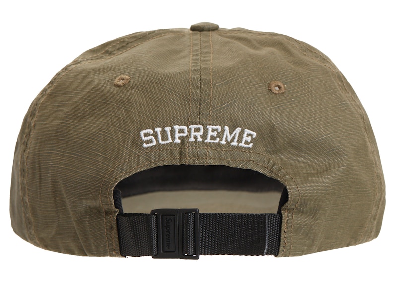 Order Supreme Gorra 6 Paneles Lino Revestido Caja Pequeña 'Oliva'