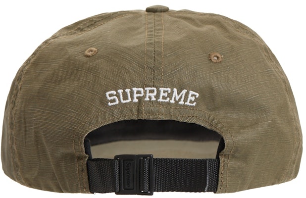 Supreme Small Box Coated Linen 6-Panel 'Olive' Order Supreme Small Box Coated Linen 6-Panel 'Olive'