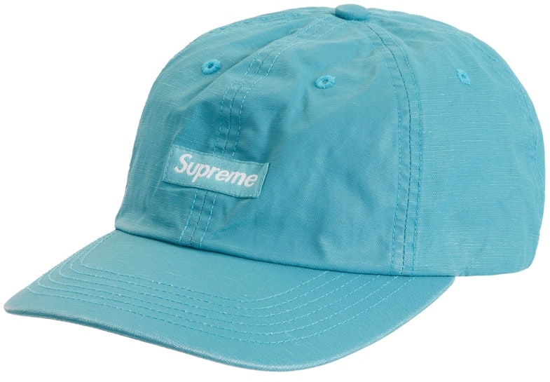 supreme-small-box-coated-linen-6-panel-teal