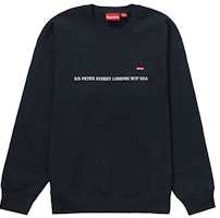 Supreme Small Box Crewneck (London Shop Exclusive) Navy Supreme Small Box Crewneck (London Shop Exclusive) Navy