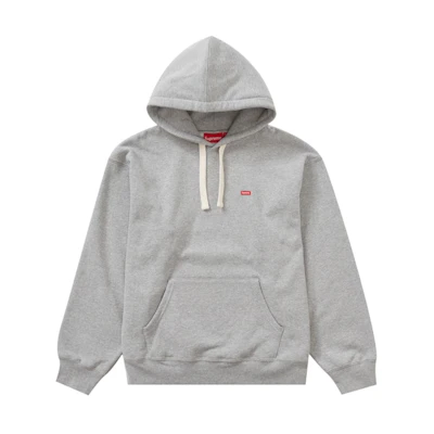 Supreme Small Box Drawcord Hooded Sweatshirt Heather Grey
