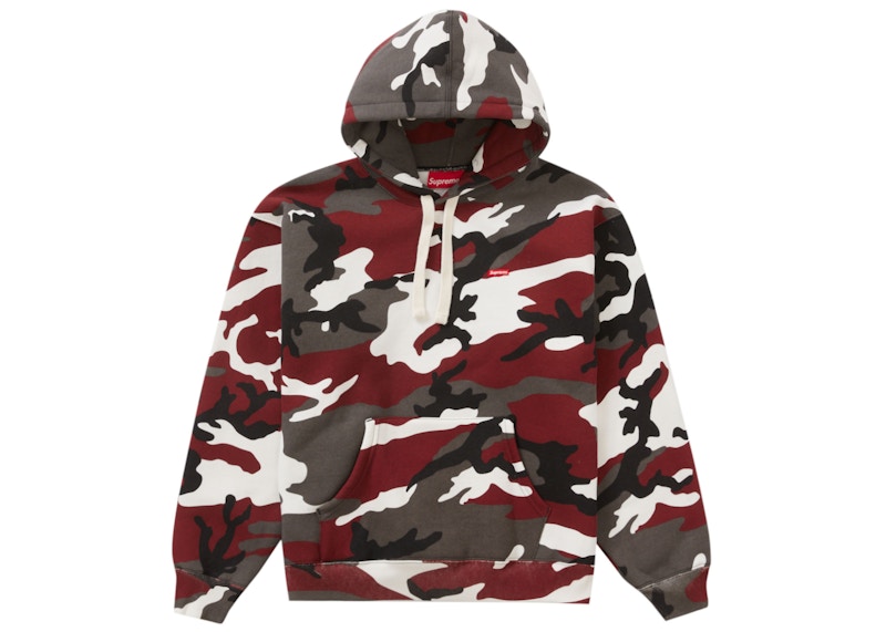 Supreme Small Box Drawcord Hooded Sweatshirt Red Camo