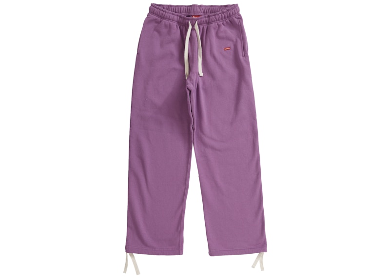 Order Supreme Small Box Seluar Sweatpants Ungu dengan Tali Pinggang.