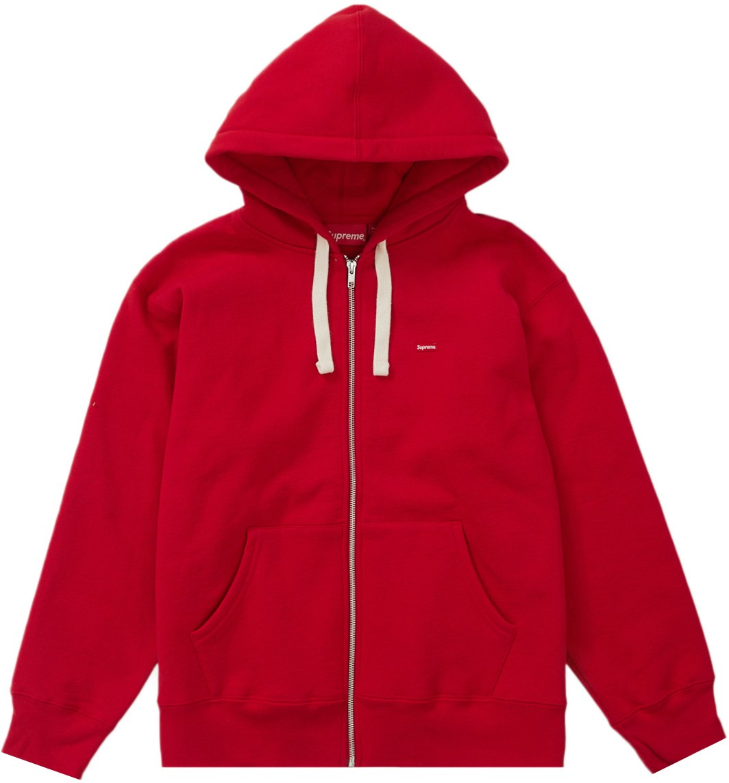 Supreme Small Box Drawcord Zip Up Hooded Sweatshirt Red