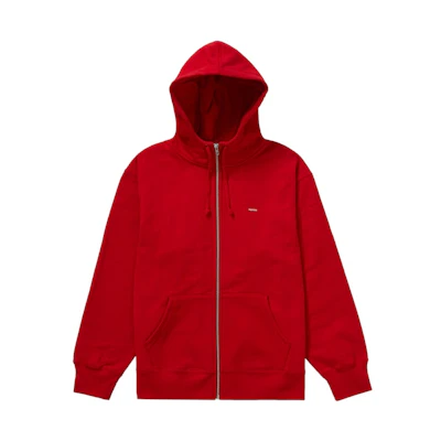 Supreme Small Box Facemask Zip Up Hooded Sweatshirt Red