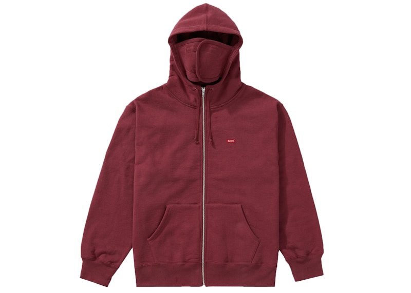 Order Supreme Small Box Facemask Zip Up Hooded Sweatshirt (FW21) Plum