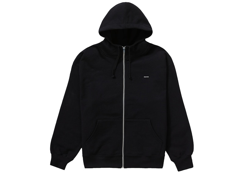 Order Supreme小标口罩拉链连帽卫衣黑色