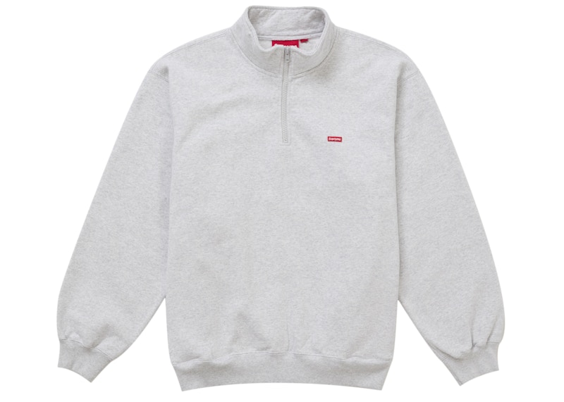 Supreme Small Box Half Zip Pullover Ash Grey