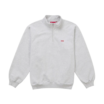 Supreme Small Box Half Zip Pullover Ash Grey