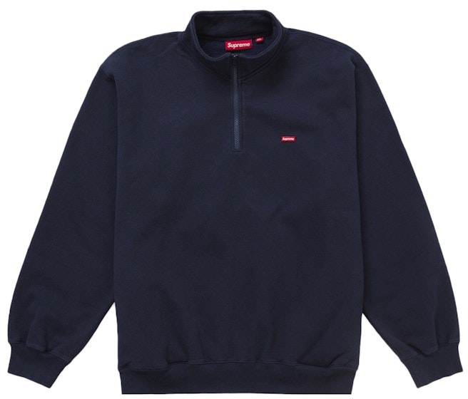 supreme-small-box-half-zip-pullover-navy