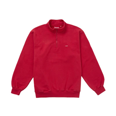 Supreme Small Box Half Zip Pullover Red