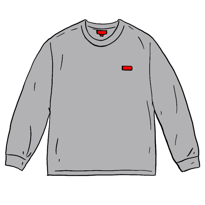 Buy Supreme Small Box Baju Lengan Panjang Kelabu