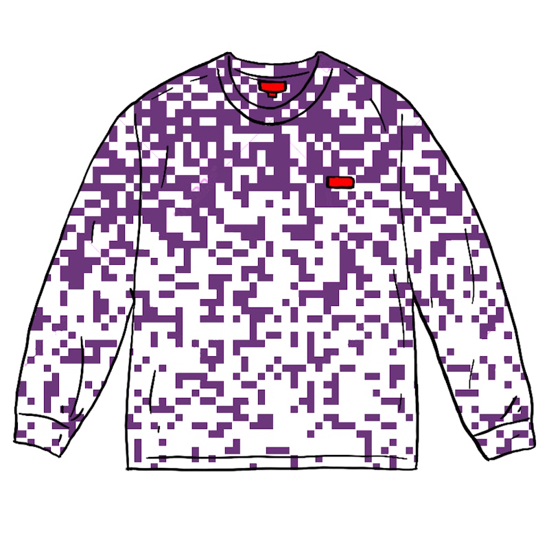 Supreme Small Box L/S Tee Purple Digi Camo