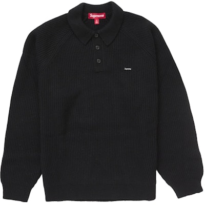 Supreme Small Box Polo Sweater (FW24) Hitam Buy Supreme Small Box Polo Sweater (FW24) Hitam