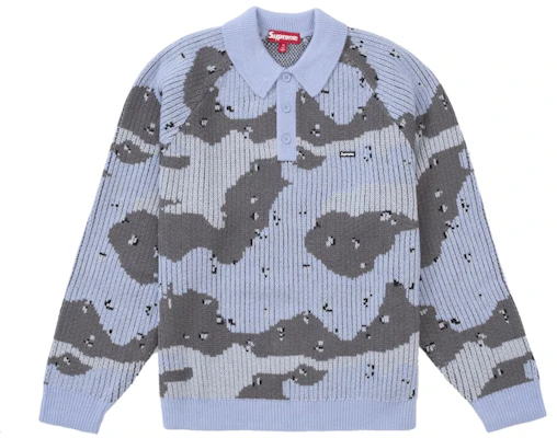 Supreme Small Box Polo Sweater (FW24) Blue Camo Buy Supreme Small Box Polo Sweater (FW24) Blue Camo