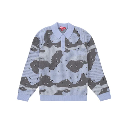 Supreme Small Box Polo Sweater (FW24) Blue Camo