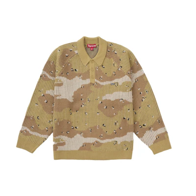 Supreme Small Box Polo Sweater (FW24) Desert Camo
