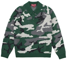 Supreme Small Box Polo Sweater (FW25) Green Camo Supreme Small Box Polo Sweater (FW25) Green Camo