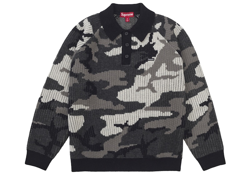 Supreme Small Box Polo Sweater (FW25) Snow Camo