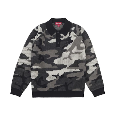 Supreme Small Box Polo Sweater (FW25) Snow Camo