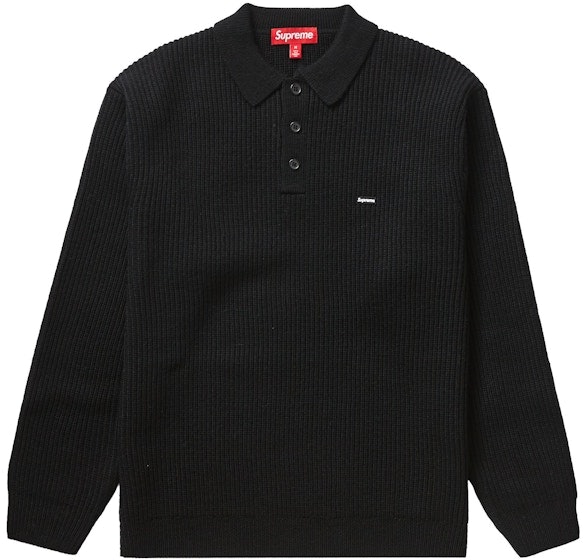 supreme-small-box-polo-sweater-black