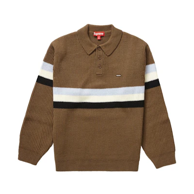 Supreme Small Box Polo Sweater Dark Brown