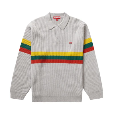 Supreme Small Box Polo Sweater Grey