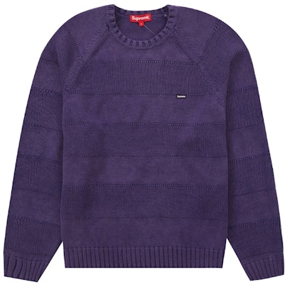 Supreme Small Box Stripe Sweater Purple Buy Supreme Small Box Stripe Sweater Purple