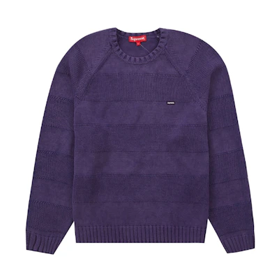 Supreme Small Box Stripe Sweater Purple