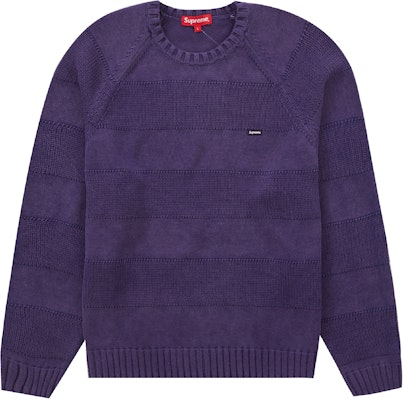 Supreme Small Box Stripe Sweater Purple - Novelship
