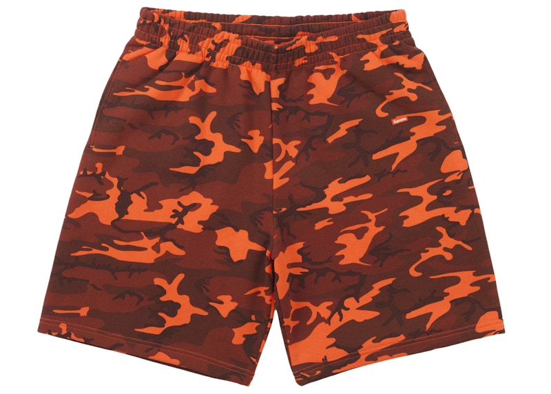 Supreme Small Box Sweatshort (SS25) Bright Orange Camo
