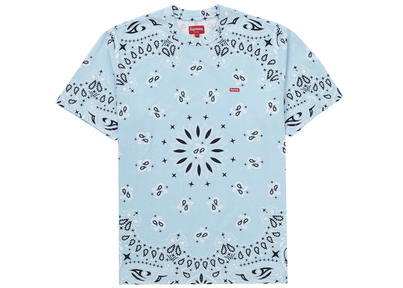 Buy 슈프림 스몰 박스 티셔츠 라이트 블루 반다나 
