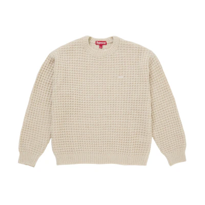 Supreme Small Box Waffle Sweater Natural