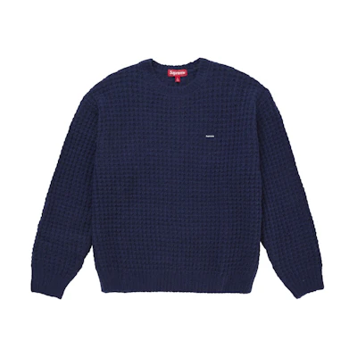 Supreme Small Box Waffle Sweater Navy