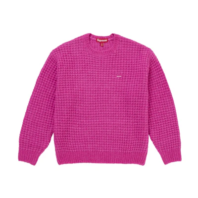 Supreme Small Box Waffle Sweater Pink