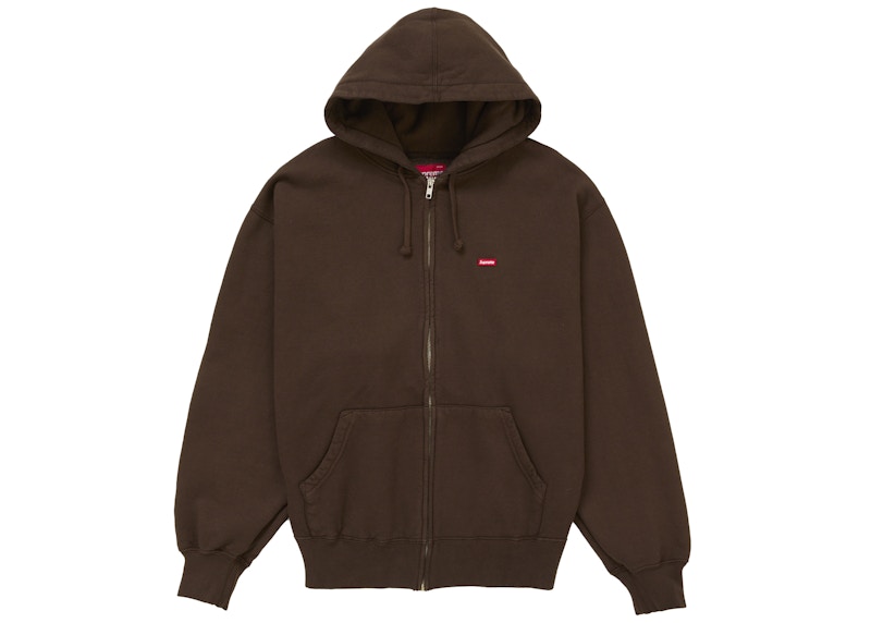 Supreme Small Box Zip Up Hooded Sweatshirt (FW25) Brown