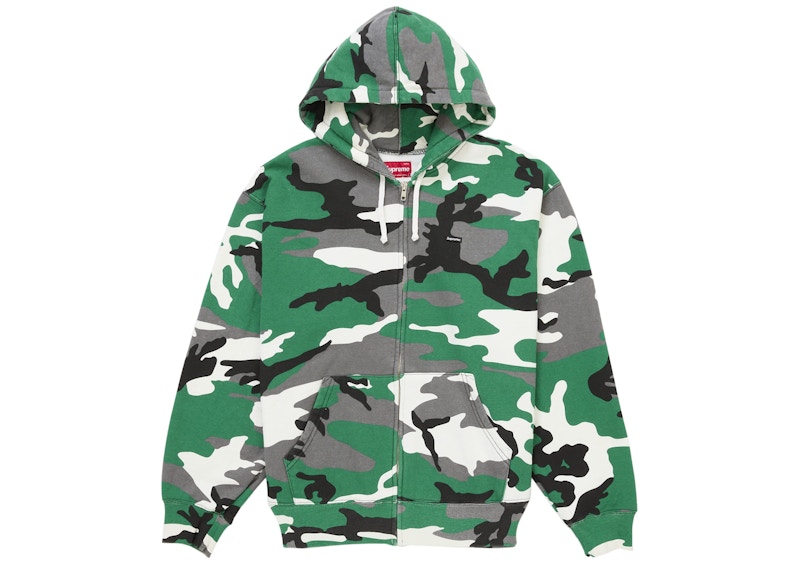 Supreme Small Box Zip Up Hooded Sweatshirt (FW25) Green Camo