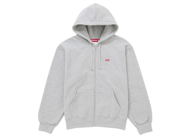 Supreme Small Box Zip Up Hooded Sweatshirt (SS25) Heather Grey