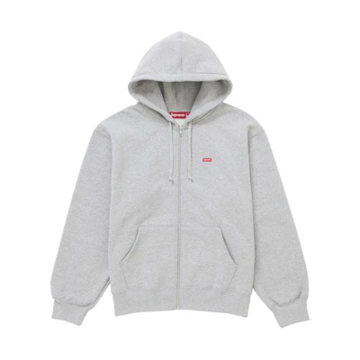 Supreme Small Box Zip Up Hooded Sweatshirt (SS25) Heather Grey