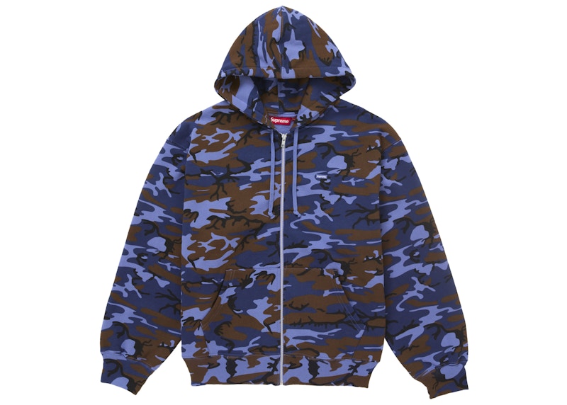Supreme Small Box Zip Up Hooded Sweatshirt (SS25) Blue Camo