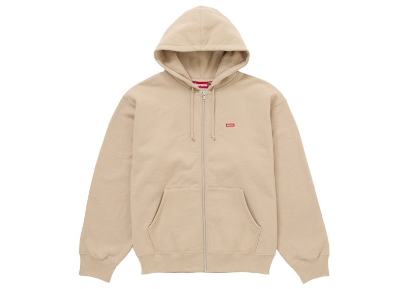Supreme Small Box Zip Up Hooded Sweatshirt (SS25) Tan
