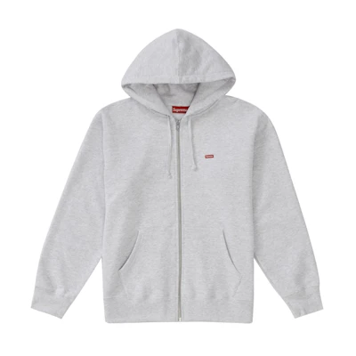 Supreme Small Box Zip Up Hooded Sweatshirt Ash Grey