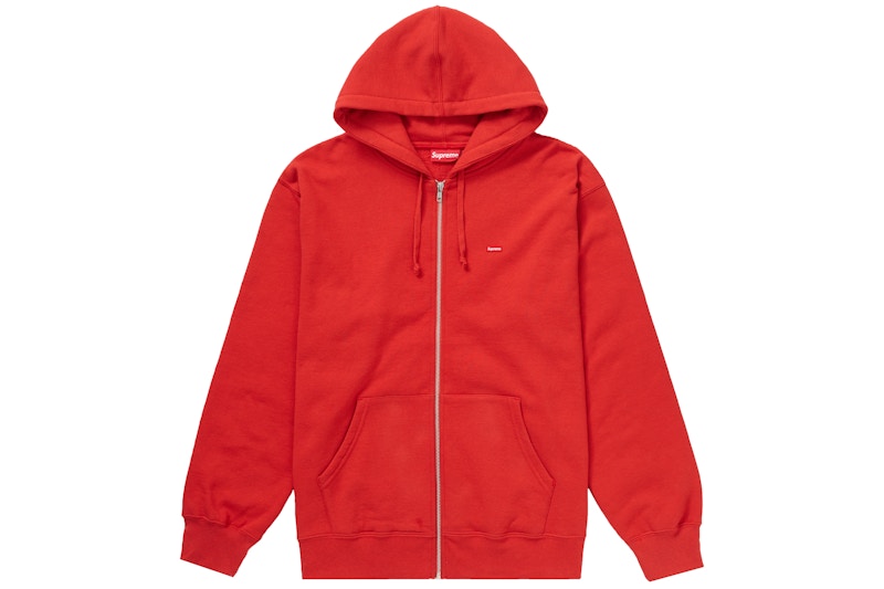Buy Sudadera con Capucha Supreme Small Box Cremallera Rojo Quemado