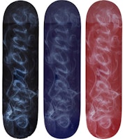 Supreme Smoke Skateboard Deck Black/Navy/Red Set