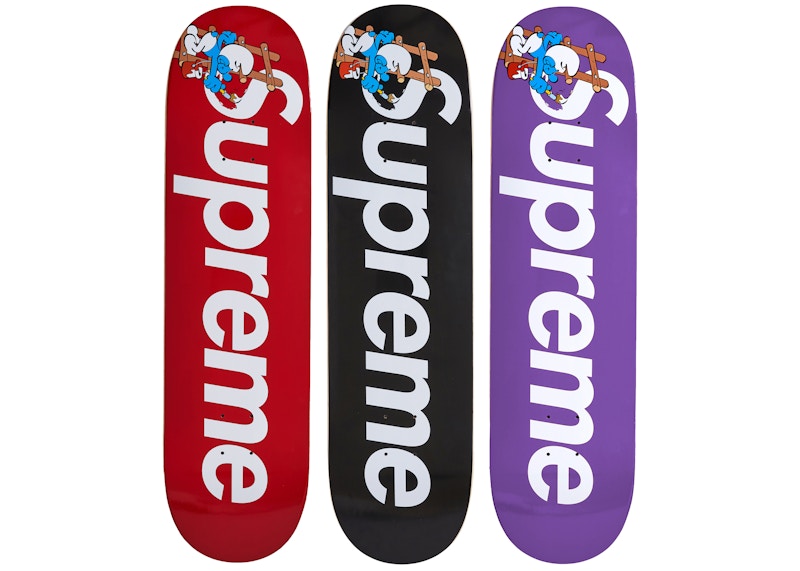 Supreme Smurfs Skateboard Deck Red/Purple/Black Set