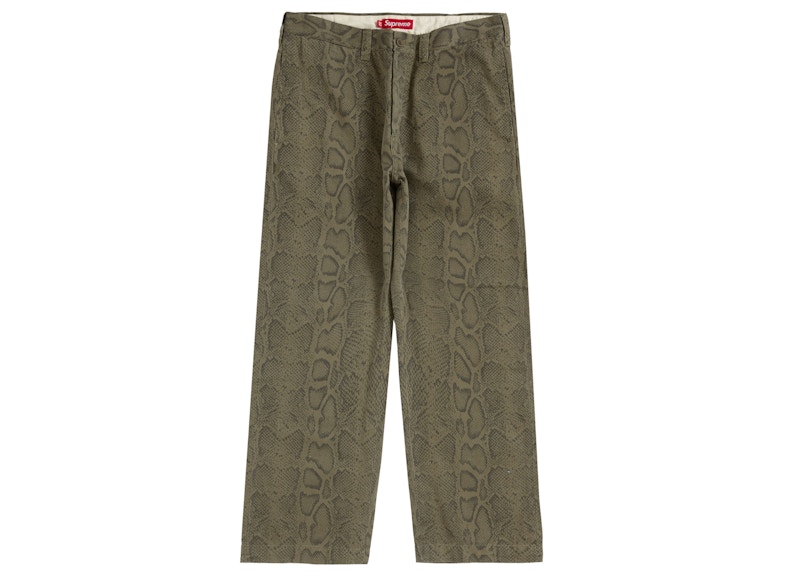 Supreme Snake Print Chino Pant Olive